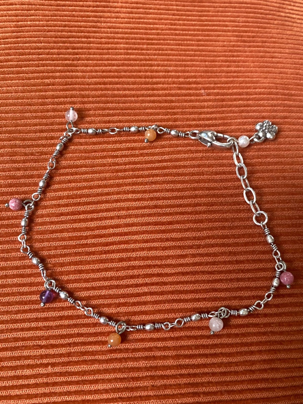 Beautiful Silver Toned Beads Anklet Bracelet